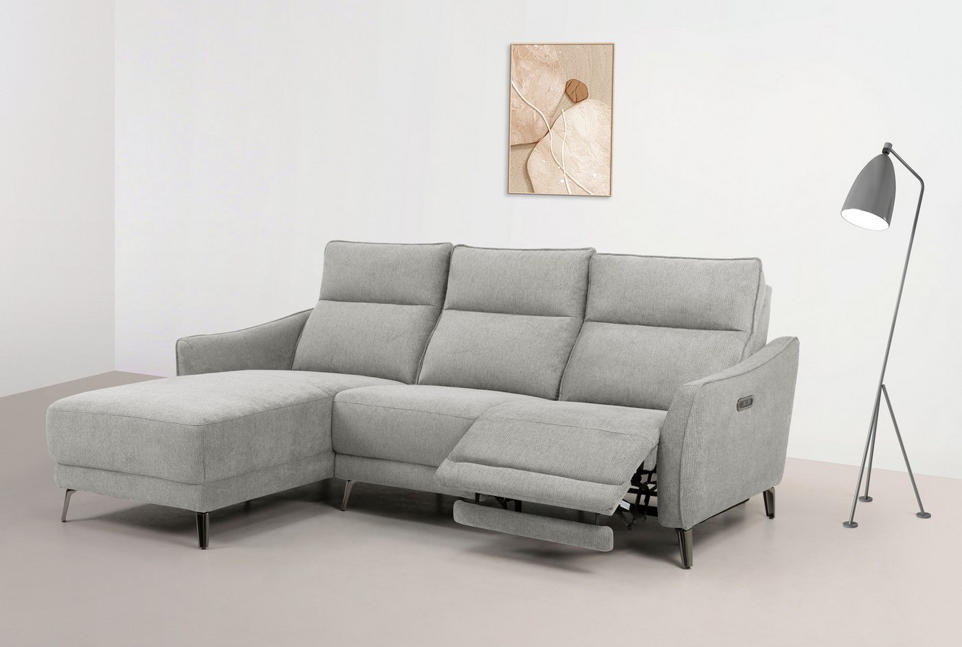 INOSIGN Ecksofa TAYLER 3-Sitzer, L-Form (Breite 239cm), elektr. Relaxfunktion, USB A/C, und Recamiere, Liegefunktion durch Recliner, Federkernpolsterung von INOSIGN