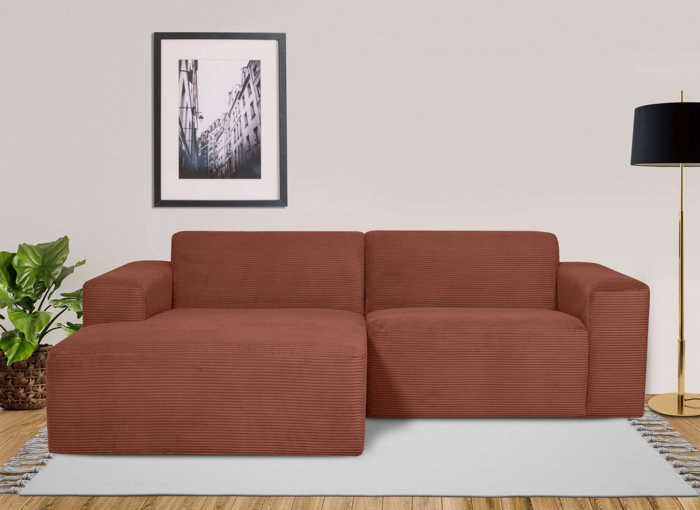 INOSIGN Ecksofa Koa,228cm, L-Form, Modulsofa Webstoff, Designsofa in Cord von INOSIGN