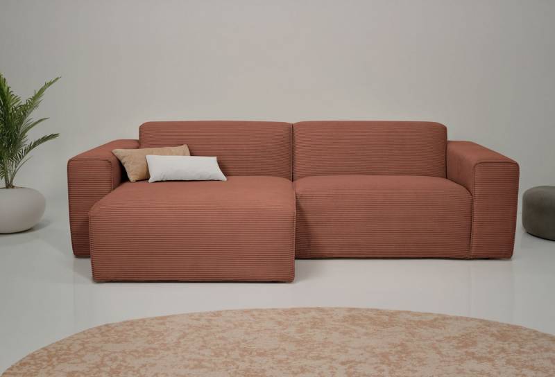 INOSIGN Ecksofa Koa,228cm, L-Form, Modulsofa, Webstoff, Cord, Designsofa, weicher Lounge-Sitzkomfort, Welleunterfederung, bodentief von INOSIGN