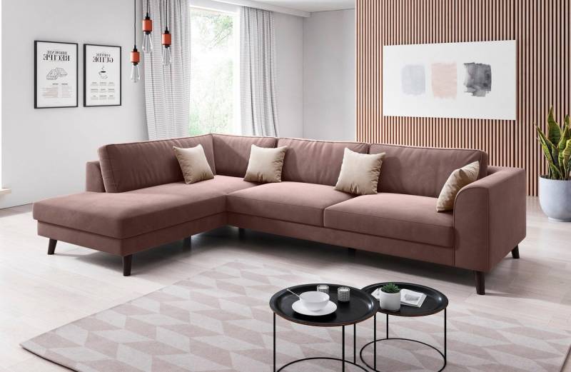 INOSIGN Ecksofa Laurentia, L-Form, mit 4 Zierkissen, Ottomane links oder rechts bestellbar von INOSIGN