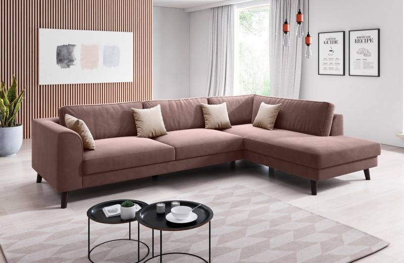 INOSIGN Ecksofa Laurentia, L-Form, mit 4 Zierkissen, Ottomane links oder rechts bestellbar von INOSIGN