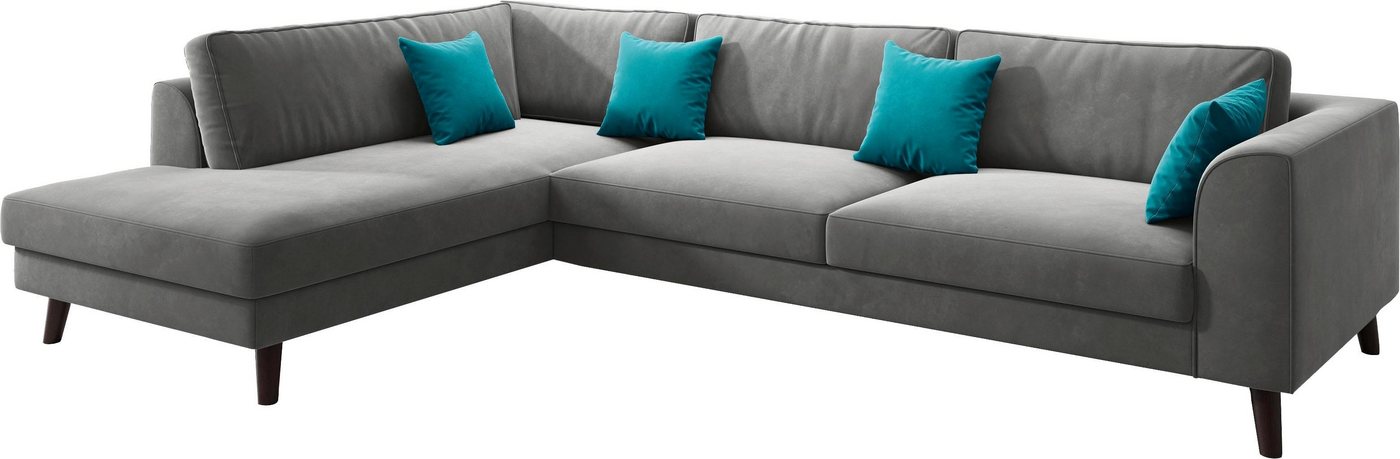 INOSIGN Ecksofa Laurentia, mit 4 Zierkissen, Ottomane links oder rechts bestellbar, L-Form von INOSIGN