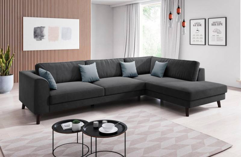 INOSIGN Ecksofa Laurentia, L-Form, mit 4 Zierkissen, Ottomane links oder rechts bestellbar von INOSIGN