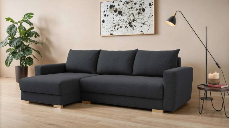 INOSIGN Ecksofa MAGHERA universell Schlafsofa mit Bettkasten, Maße B/T/H: 255/142/84cm, L-Form mit Recamiere rechts oder links montierbar, hoher Sitzkomfort von INOSIGN