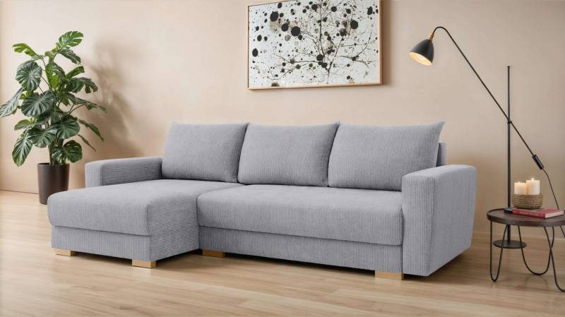 INOSIGN Ecksofa MAGHERA universell Schlafsofa mit Bettkasten, Maße B/T/H: 255/142/84cm, L-Form mit Recamiere rechts oder links montierbar, hoher Sitzkomfort von INOSIGN