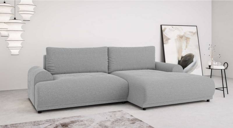 INOSIGN Ecksofa Marsby, mit Bettfunktion und Bettkasten, Maße: B/H/T 242/65/145 cm, L-Form mit Wellenunterfederung, Recamiere links oder rechts bestellbar von INOSIGN