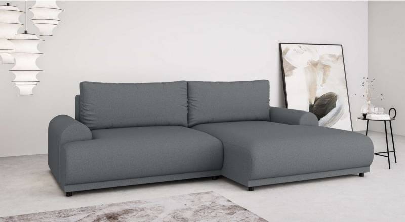 INOSIGN Ecksofa Marsby, mit Bettfunktion und Bettkasten, Maße: B/H/T 242/65/145 cm, L-Form mit Wellenunterfederung, Recamiere links oder rechts bestellbar von INOSIGN