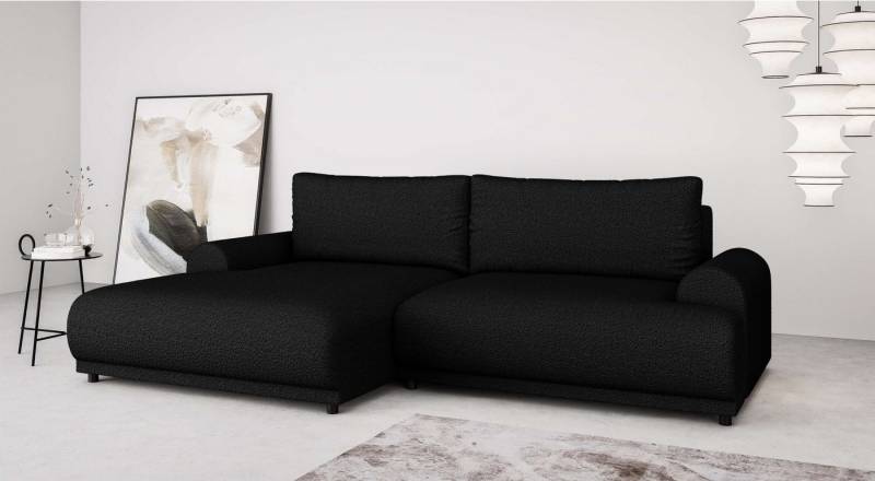 INOSIGN Ecksofa Marsby, mit Bettfunktion und Bettkasten, Maße: B/H/T 242/65/145 cm, L-Form mit Wellenunterfederung, Recamiere links oder rechts bestellbar von INOSIGN