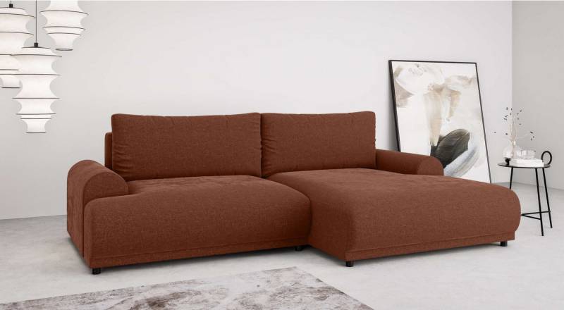 INOSIGN Ecksofa Marsby, mit Bettfunktion und Bettkasten, Maße: B/H/T 242/65/145 cm, L-Form mit Wellenunterfederung, Recamiere links oder rechts bestellbar von INOSIGN