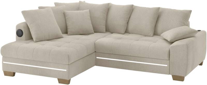 Mr. Couch Ecksofa Nikita II, L-Form, RGB-LED, Bluetooth-Soundsystem, wahlweise mit Bett, Bettkasten von Mr. Couch