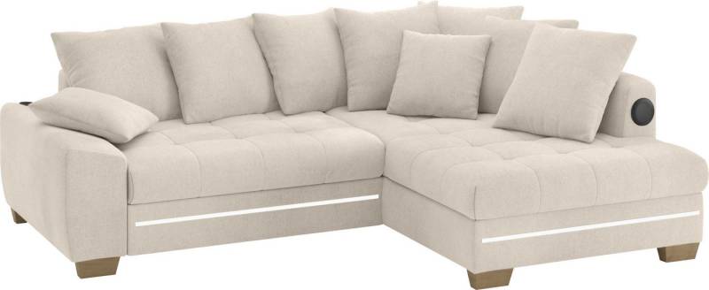 Mr. Couch Ecksofa Nikita II, L-Form, mit Kaltschaum, RGB-LED, Soundsystem, wahlweise mit Bett, Bettkasten von Mr. Couch