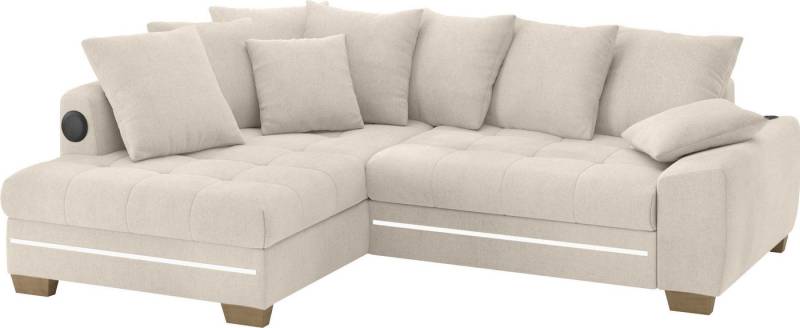 Mr. Couch Ecksofa Nikita II, L-Form, mit Kaltschaum, RGB-LED, Soundsystem, wahlweise mit Bett, Bettkasten von Mr. Couch