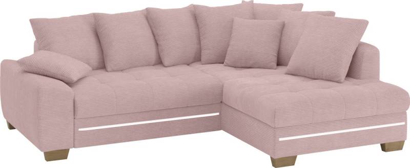 Mr. Couch Ecksofa Nikita II, L-Form, mit RGB-LED Beleuchtung, wahlweise mit Bett, Bettkasten, Kaltschaum von Mr. Couch