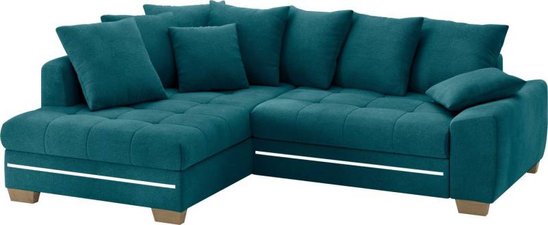 Mr. Couch Ecksofa Nikita II, L-Form, mit RGB-LED Beleuchtung, wahlweise mit Bett, Bettkasten, Kaltschaum von Mr. Couch
