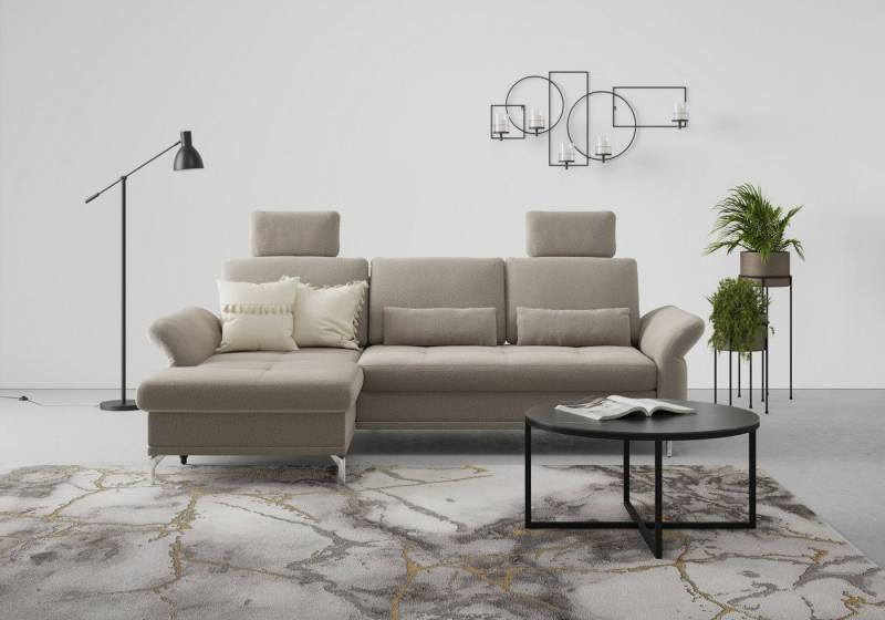 INOSIGN Ecksofa Palm Beach L-Form, Federkern, mit Sitztiefenverstellung, wahlweise mit Bettfunktion von INOSIGN