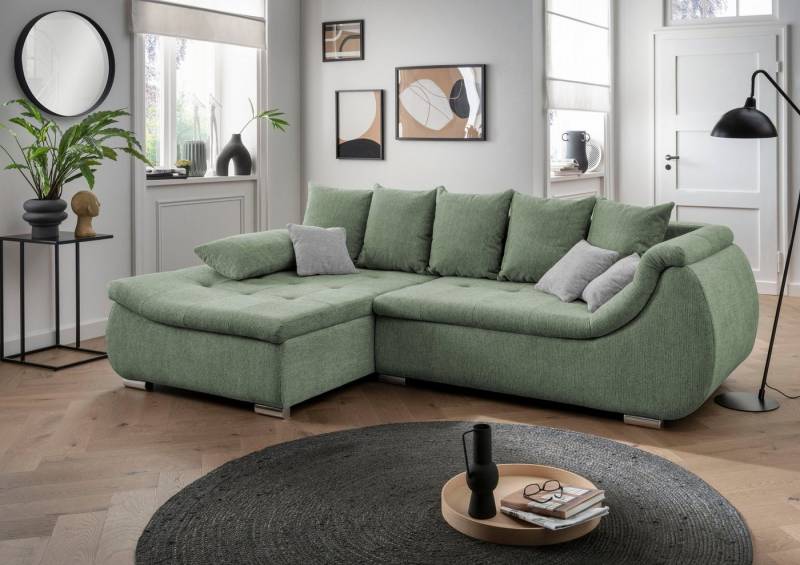 INOSIGN Ecksofa Perallo L-Form, 3 Stk. Zierkissen und 1 Stk. Armlehnenkissen kostenlos von INOSIGN
