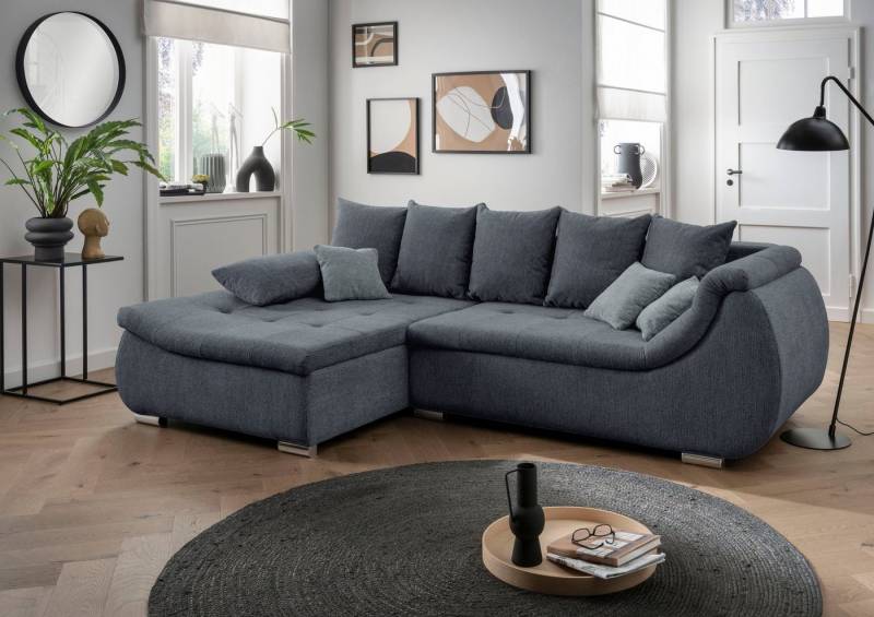 INOSIGN Ecksofa Perallo L-Form, 3 Stk. Zierkissen und 1 Stk. Armlehnenkissen kostenlos von INOSIGN