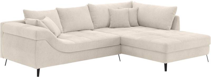 Mr. Couch Ecksofa Portofino L-Form, 4 Bezugsqualitäten, 13,5 cm hohe Metall-Profilfüße in matt-schwarz von Mr. Couch