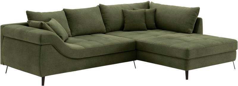 Mr. Couch Ecksofa Portofino L-Form, 4 Bezugsqualitäten, 13,5 cm hohe Metall-Profilfüße in matt-schwarz von Mr. Couch