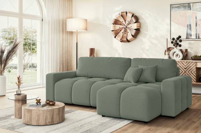 INOSIGN Ecksofa FELICI, Schlafsofa 233cm, L-Form mit Recamiere beidseitig montierbar, Designsofa mit Bettfunktion und Bettkasten, Maße B/T/H: 233/142/88 cm von INOSIGN