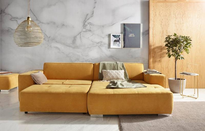 INOSIGN Ecksofa Sapporo L-Form, wahlweise Bettfunktion oder Sitztiefenverstellung, Federkern von INOSIGN