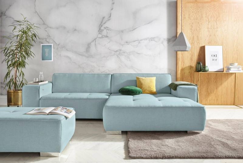 INOSIGN Ecksofa Sapporo L-Form, wahlweise Bettfunktion oder Sitztiefenverstellung, Federkern von INOSIGN