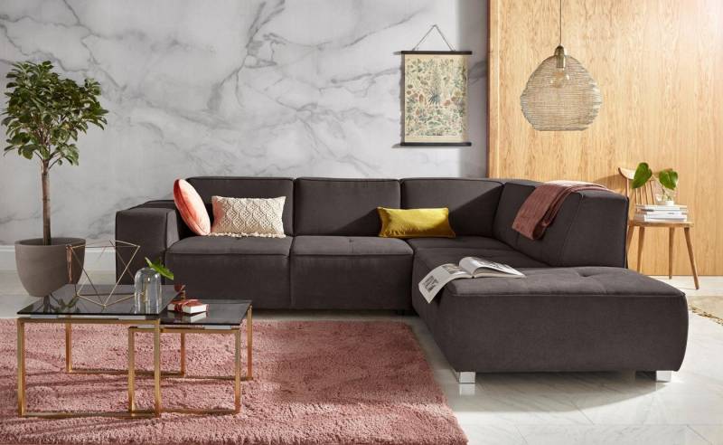 INOSIGN Ecksofa Sapporo L-Form, wahlweise Bettfunktion oder Sitztiefenverstellung, Federkern von INOSIGN