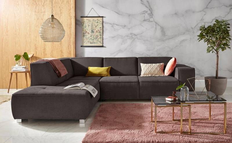 INOSIGN Ecksofa Sapporo L-Form, wahlweise Bettfunktion oder Sitztiefenverstellung, Federkern von INOSIGN