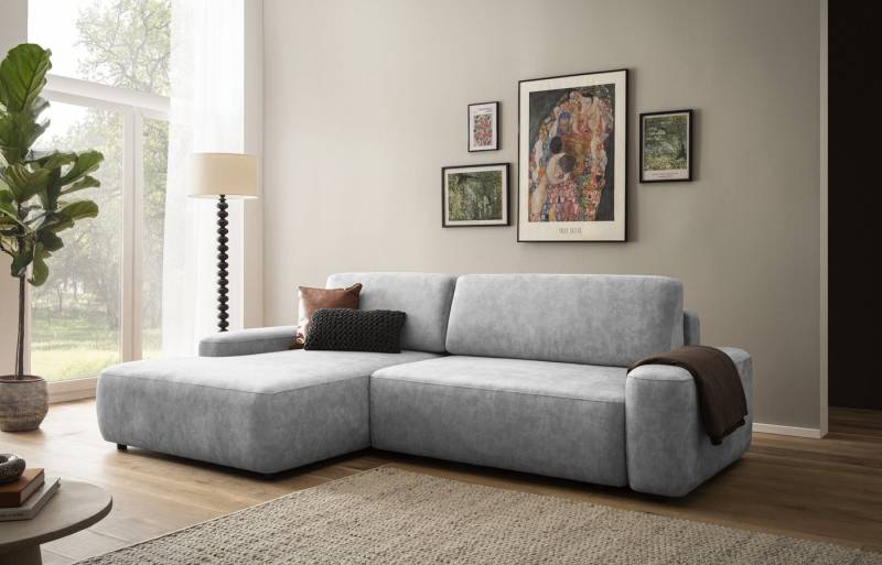 INOSIGN Ecksofa TORGE (264cm), Schlafsofa in Cord, Samtvelours o Struktur fein, L-Form, Schlaffunktion, Bettkasten, Liegefläche: 125/210 cm von INOSIGN