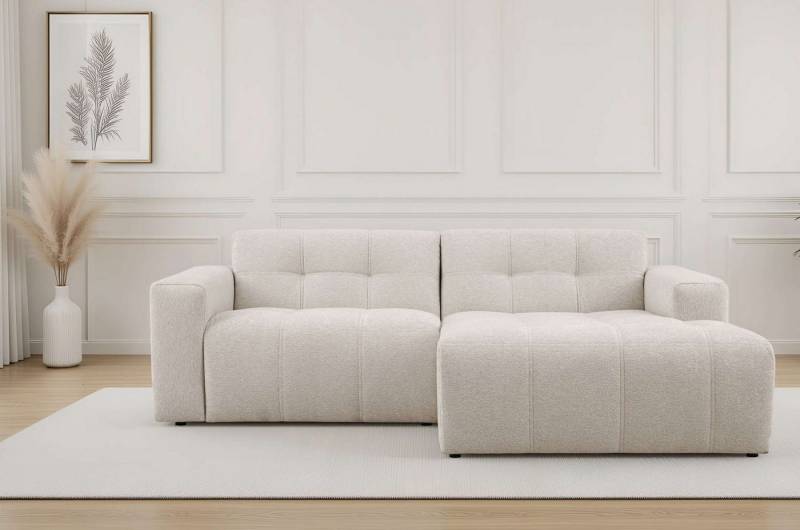 OTTO home Ecksofa Tapley, Breite 221 cm,Boucle, Struktur fein, mit Knopfsteppung, bodentief von OTTO home