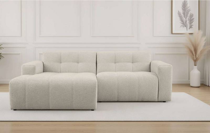 OTTO home Ecksofa Tapley, Breite 221 cm,Boucle, Struktur fein, mit Knopfsteppung, bodentief von OTTO home