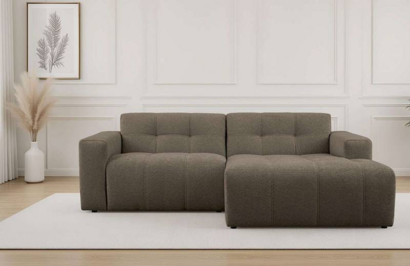 OTTO home Ecksofa Tapley, Breite 221 cm,Boucle, Struktur fein, mit Knopfsteppung, bodentief von OTTO home
