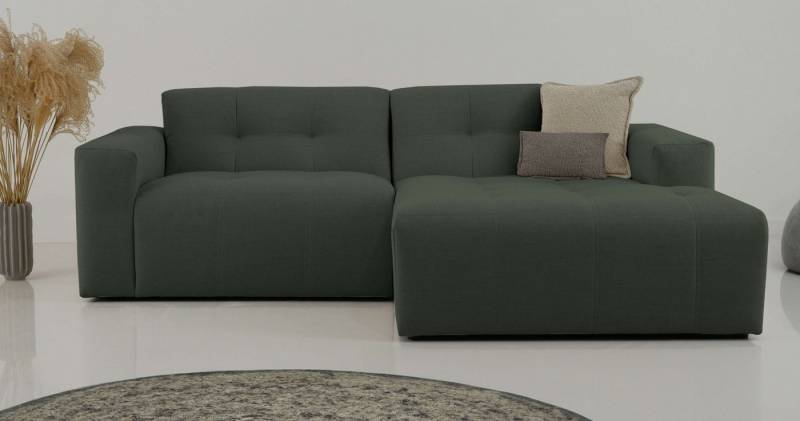 INOSIGN Ecksofa Tapley, Breite 221 cm, L-Form, Struktur fein, mit Knopfsteppung, bodentief von INOSIGN