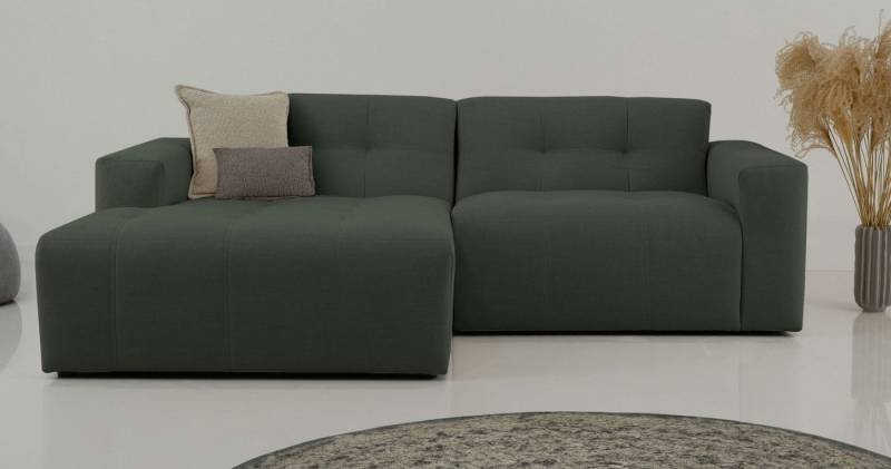 INOSIGN Ecksofa Tapley, Breite 221 cm, L-Form, Struktur fein, mit Knopfsteppung, bodentief von INOSIGN