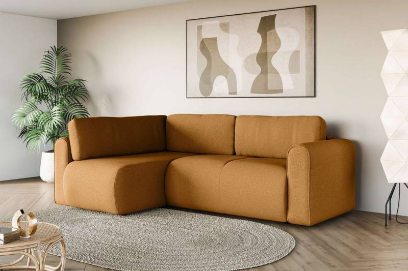 INOSIGN Ecksofa Zacharia wahlweise Schlafsofa mit Bettkasten, B/T/H 250/166/86 cm, L-Form mit Wellenunterfederung, Ottomane rechts oder links bestellbar von INOSIGN