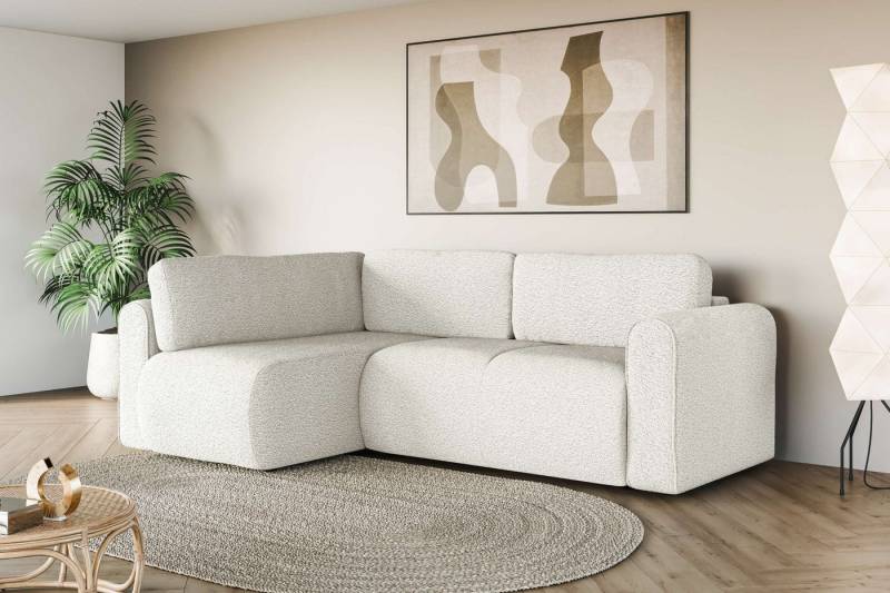 INOSIGN Ecksofa Zacharia wahlweise Schlafsofa mit Bettkasten, B/T/H 250/166/86 cm, L-Form mit Wellenunterfederung, Ottomane rechts oder links bestellbar von INOSIGN