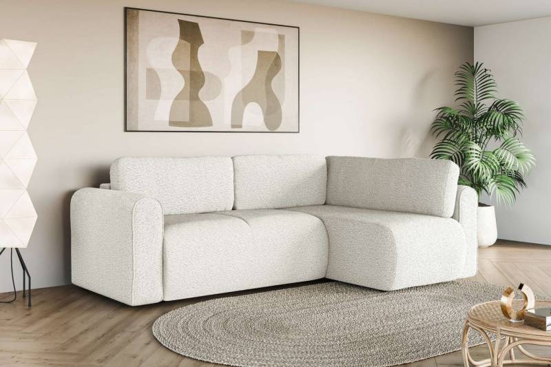 INOSIGN Ecksofa Zacharia wahlweise Schlafsofa mit Bettkasten, B/T/H 250/166/86 cm, L-Form mit Wellenunterfederung, Ottomane rechts oder links bestellbar von INOSIGN