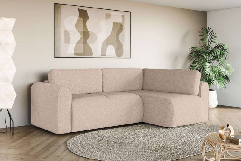INOSIGN Ecksofa Zacharia wahlweise Schlafsofa mit Bettkasten, B/T/H 250/166/86 cm, L-Form mit Wellenunterfederung, Ottomane rechts oder links bestellbar von INOSIGN