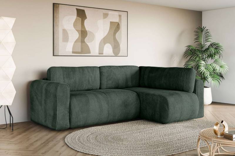 INOSIGN Ecksofa Zacharia wahlweise Schlafsofa mit Bettkasten, B/T/H 250/166/86 cm, L-Form mit Wellenunterfederung, Ottomane rechts oder links bestellbar von INOSIGN