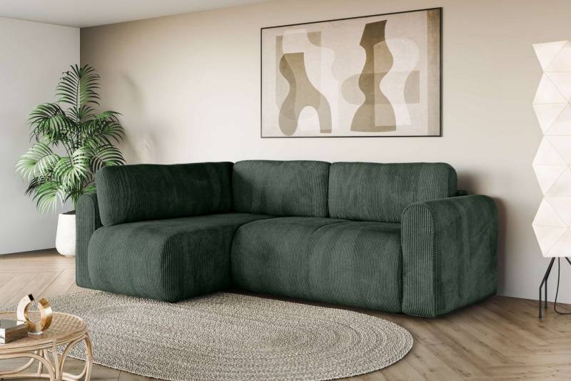 INOSIGN Ecksofa Zacharia wahlweise Schlafsofa mit Bettkasten, B/T/H 250/166/86 cm, L-Form mit Wellenunterfederung, Ottomane rechts oder links bestellbar von INOSIGN