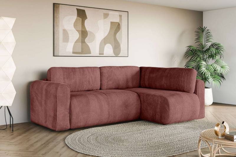 INOSIGN Ecksofa Zacharia wahlweise Schlafsofa mit Bettkasten, B/T/H 250/166/86 cm, L-Form mit Wellenunterfederung, Ottomane rechts oder links bestellbar von INOSIGN