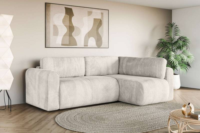 INOSIGN Ecksofa Zacharia wahlweise Schlafsofa mit Bettkasten, B/T/H 250/166/86 cm, L-Form mit Wellenunterfederung, Ottomane rechts oder links bestellbar von INOSIGN