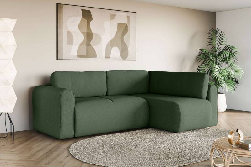 INOSIGN Ecksofa Zacharia wahlweise Schlafsofa mit Bettkasten, B/T/H 250/166/86 cm, L-Form mit Wellenunterfederung, Ottomane rechts oder links bestellbar von INOSIGN
