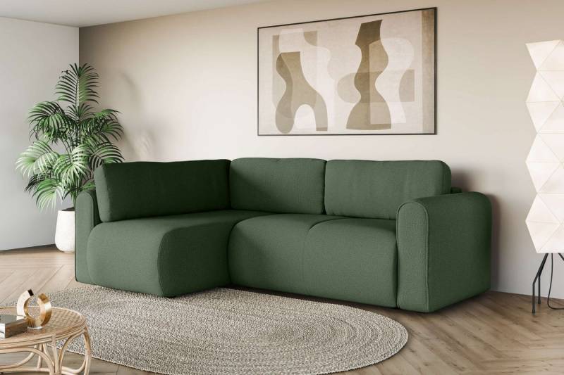 INOSIGN Ecksofa Zacharia wahlweise Schlafsofa mit Bettkasten, B/T/H 250/166/86 cm, L-Form mit Wellenunterfederung, Ottomane rechts oder links bestellbar von INOSIGN
