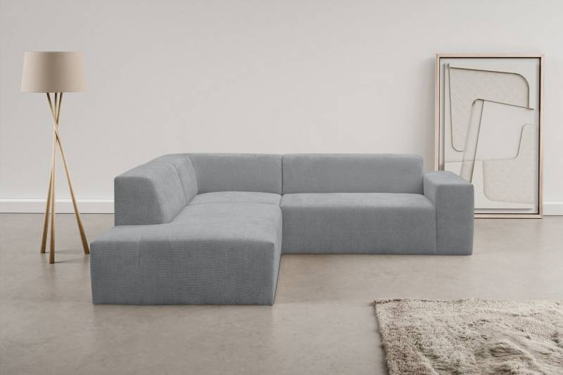 WERK2 Ecksofa Zeus-M, tolles Sofa mit schönen Details, L-Form, Curvy Trend Garnitur, urbane Optik, komfortable Wellenunterfederung von WERK2