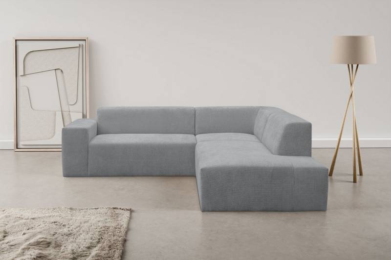 WERK2 Ecksofa Zeus-M, tolles Sofa mit schönen Details, L-Form, Curvy Trend Garnitur, urbane Optik, komfortable Wellenunterfederung von WERK2