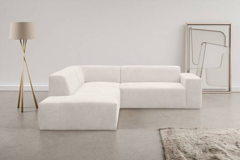 WERK2 Ecksofa Zeus-M, tolles Sofa mit schönen Details, L-Form, Curvy Trend Garnitur, urbane Optik, komfortable Wellenunterfederung von WERK2