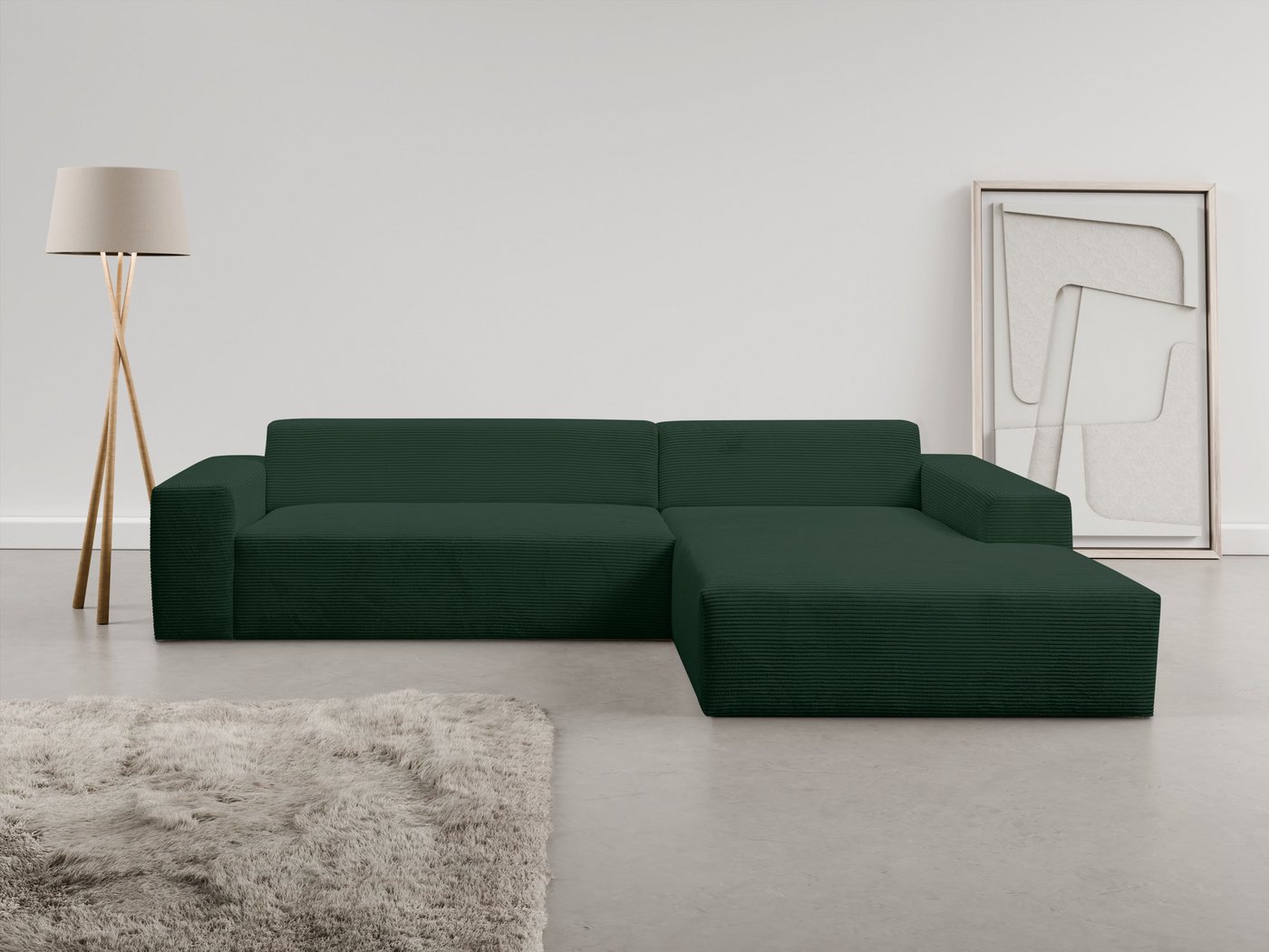 WERK2 Ecksofa Zeus-XL, Mega-Sofa mit großer Sitztiefe, Stellmaße 311cm x 210cm, Curvy Trend Garnitur mit urbaner Optik, bequem, Big-Sofa, L-Form von WERK2