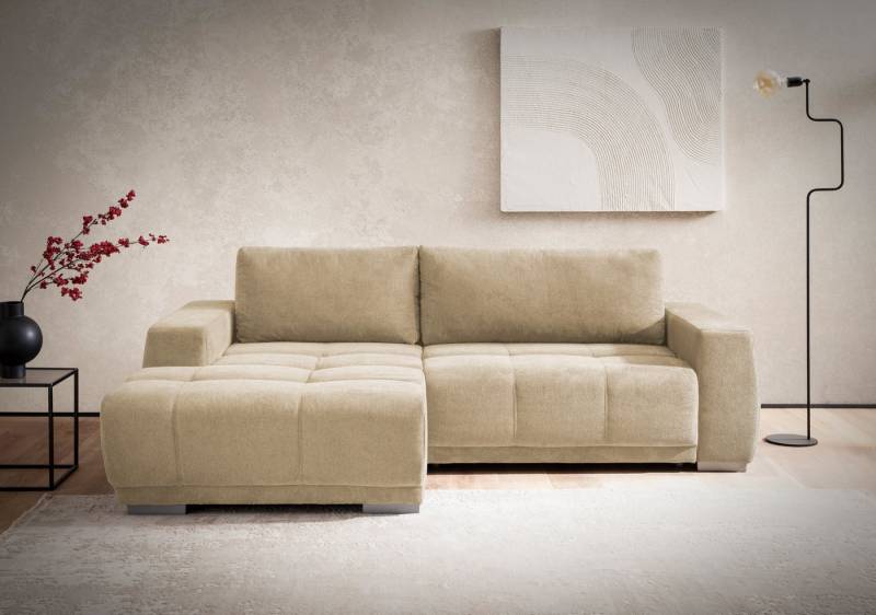 INOSIGN Ecksofa Bolero L-Form, mit edler Steppung, wahlweise mit Schlaffunktion & Bettkasten von INOSIGN