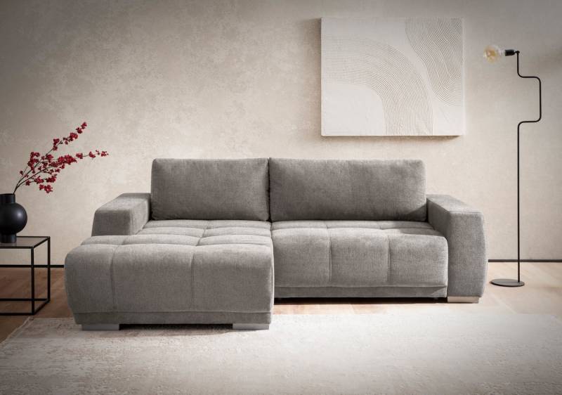 INOSIGN Ecksofa Bolero L-Form, mit edler Steppung, wahlweise mit Schlaffunktion & Bettkasten von INOSIGN